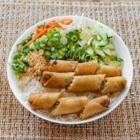Vermicelli Salad with Homemade Eggrolls · Served with fresh and pickled vegetables and herbs