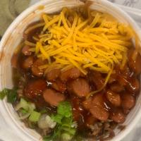 Brisket Beans · Slow Cooked Homemade Pinto beans cooked with Brisket and special seasonings