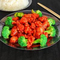 H12. General Tso's Chicken · Chunky chicken sauteed in spicy house sauce. Hot and spicy.