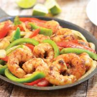 Shrimp Fajitas · Grilled Shrimp mixed with grilled veggies. Served with Rice and Beans