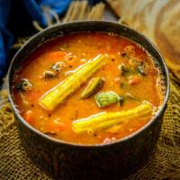 Sambar 16 oz. · Spicy south Indian lentil and vegetables stew (no onion no garlic).