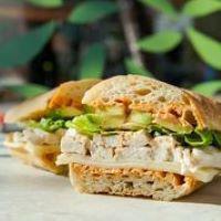 Chipotle Chicken Avocado Sandwich · Mary’s free-range chicken, avocado, creamy chipotle dressing, green leaf lettuce and pepper ...