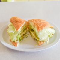 Torta · Your choice of protein served with refried beans, lettuce, tomato, onions, avocados, queso f...