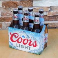 6 Bottled Coors Light · Must be 21 to purchase. 4 % ABV. Warm golden color and light bitterness.