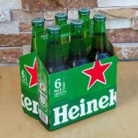 6 Bottled Heineken  · Must be 21 to purchase. 5 % ABV. Smooth, clean, and fruity lager.