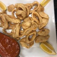 Fried Calamari · Floured calamari, flash-fried.