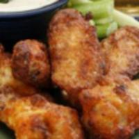 Boneless Wings · Served in choice of style with ranch, blue cheese or sesame oriental dipping sauce, carrots 