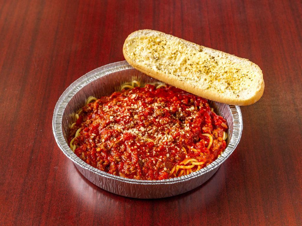 Spaghetti with Meat Sauce Pasta Dinner  · Pasta with a tomato based red sauce.