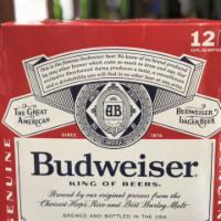 12 Pack of 12 oz. Bottled Budweiser Beer  · Must be 21 to purchase. 5.0% abv.