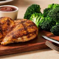 Simply Grilled Chicken · Seasoned and grilled chicken breast. Served with BBQ sauce for dipping.