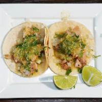 MEXICAN TACO (SOFT) · 1 Soft corn tortilla with a choice of Steak, Shrimp, Pork Carnitas, Fish, Al Pastor, or Chic...
