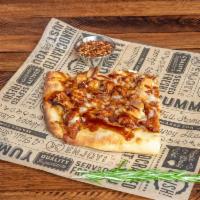 Chicken & Waffle Pizza ·  crispy chicken, maple bbq sauce, and waffle chips