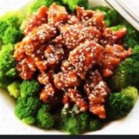 S10. Sesame Chicken · Chunks of chicken stir-fried with our sesame sauce.