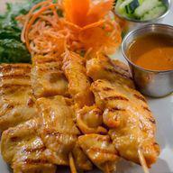 Chicken Satay · Chicken skewers. Thai style marinated grilled chicken breast on skewers served with peanut s...