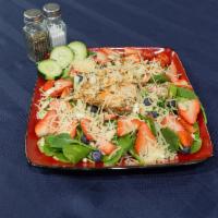Strawberry Spinach Salad with Salmon · 