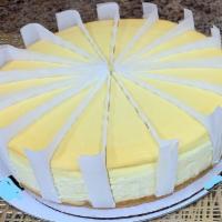 New York Cheesecake · New York cheesecake flavored with a hint of vanilla, on a sponge cake base.
