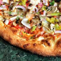 Combo Pizza · Ham, mushroom, sausage, bell pepper, and onions.
