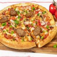 Classico Italiano · Top seller. Freshly sliced pepperoni and Italian sausage, lean Canadian bacon, onions, slice...