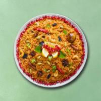 Classic Veggie Biryani (Vegan) · Fragrant basmati rice and veggies cooked in slow flame with Indian spices