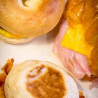 Bacon with Egg and Cheese Breakfast · Served with your choice of bread.