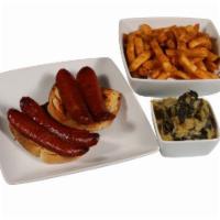 Hotlinks Sandwich Platter · Toasted, seasoned hotlinks served on buttered buns. Served with 2 sides of your choice. 