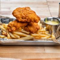 Chicken Tenders and Fries · 3 hand breaded chicken tenders and choice of dipping sauce.
