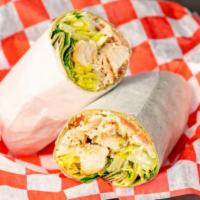 Chicken Caesar · Grilled chicken, Parmesan cheese, lettuce, and caesar dressing.
