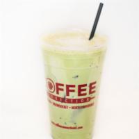 Iced Pistachielo Latte · 24 oz. Sweet shot of espresso blended with creamy pistachio paste and your choice of dairy.