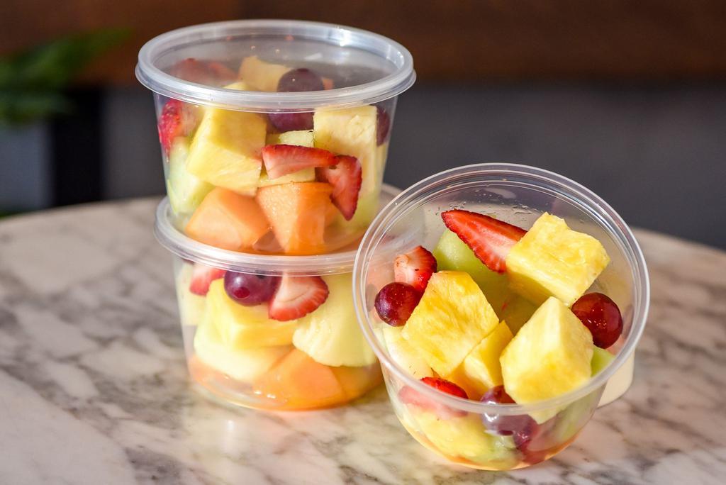Fruit Salad · Pineapple, cantaloupe, honey dew, strawberries and grapes.