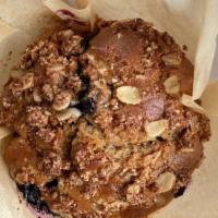 Seasonal Fruit Muffin · Seasonal fruit muffin made with almond flour (gf) (df). Contains egg, almond and walnuts.