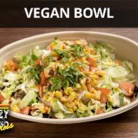 Vegan Bowl · Brown rice,black beans, grilled onions and peppers,lettuce guac,vegan cheese and sourcream, ...