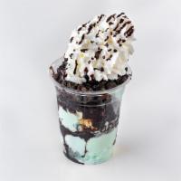 Elemint · Mint ice cream layered with chocolate chips, oreos and chocolate fudge