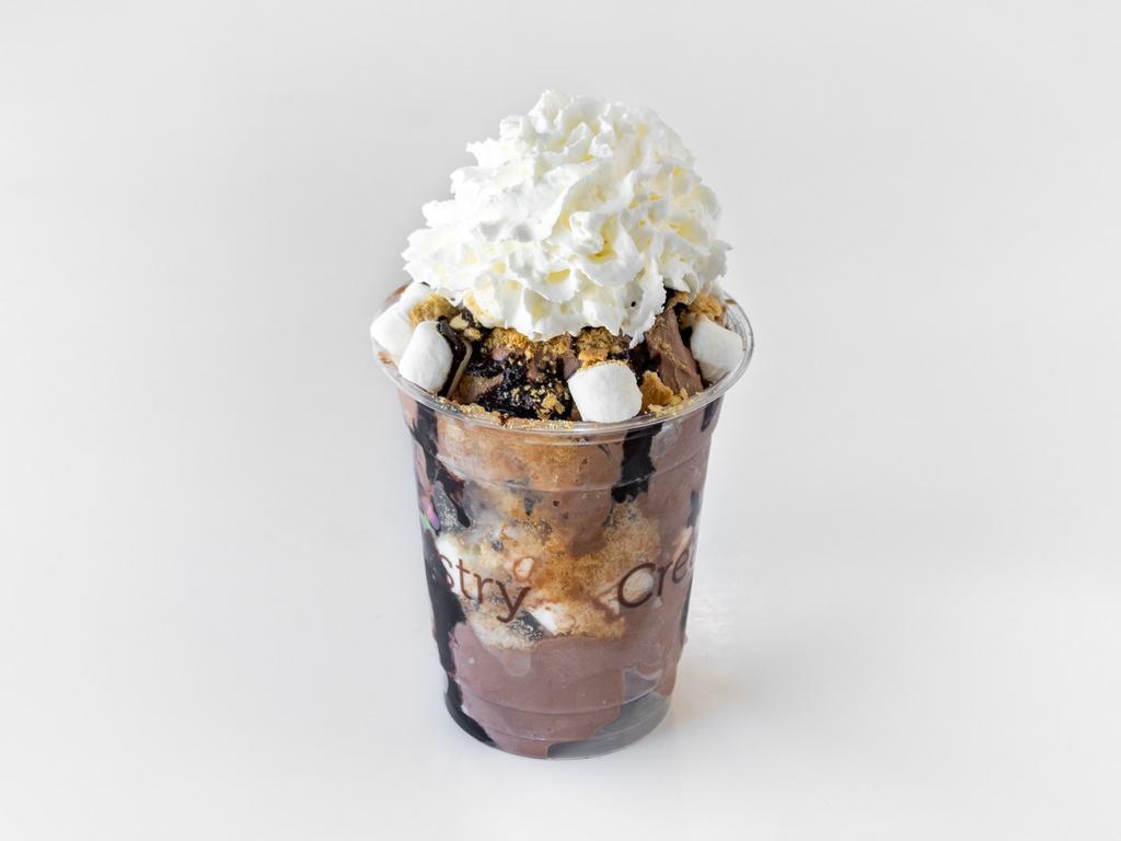 Campfire S'mores · Chocolate ice cream layered with marshmallows, graham crackers and chocolate fudge
