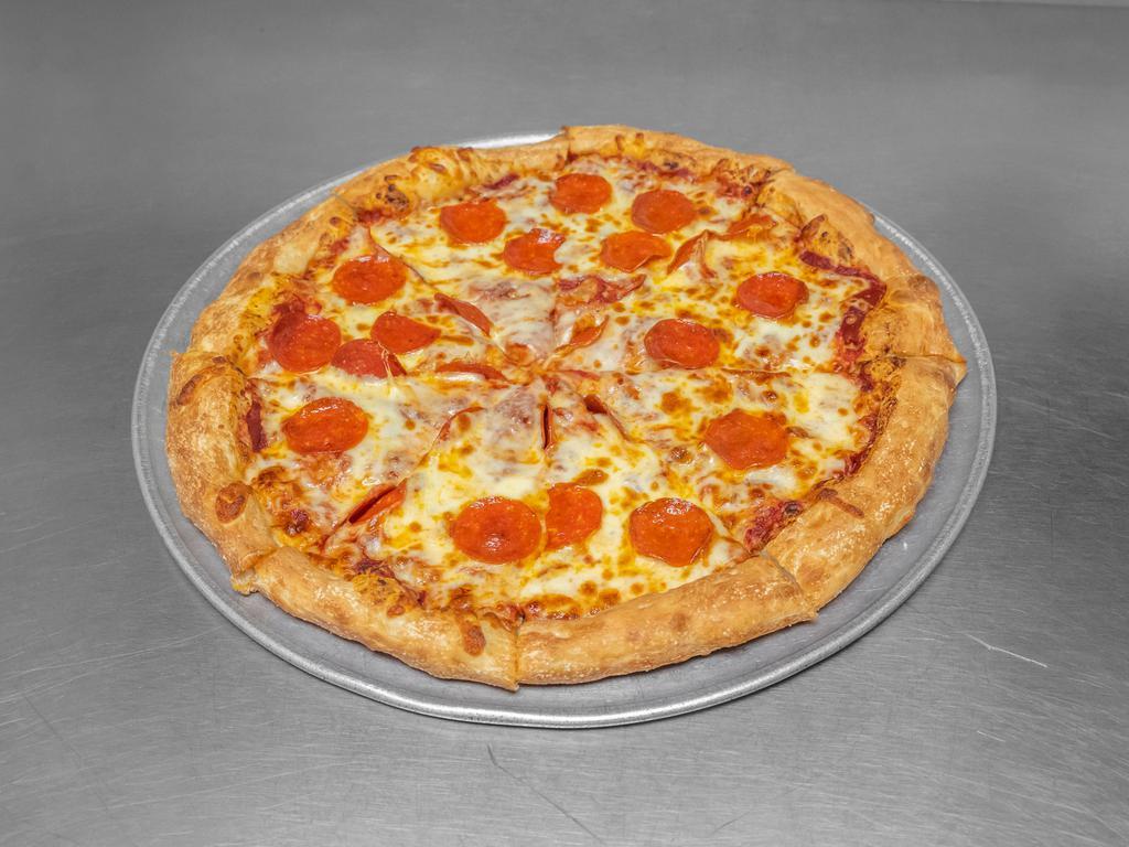Pepperoni Pizza · Cheese and pepperoni.