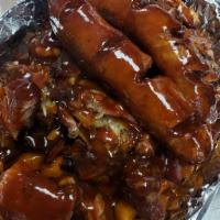 Chicago Style Tip Link Combo · Fries topped w/ Rib Tips and Hot link