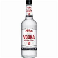 1 Liter Phillips Vodka · Must be 21 to purchase. 40% ABV.
