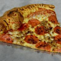 NY Pepperoni and Sausage Pizza Slice · 