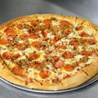 NY Meat Lover Pizza · Pepperoni, sausage, bacon, mozzarella cheese and pizza sauce. 18