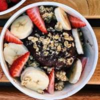 Aloha Bowl · Pitaya, g3, almond butter, banana, strawberry, almond milk toppings: granola, dark chocolate...