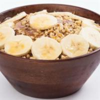 Peanut Butter Passion Bowl · Acai, g3, peanut butter, strawberries, blueberries, banana, chocolate almond milk. Toppings:...