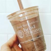 Peanut Butter Passion Blast Smoothie · Acai, g3, peanut butter, blueberries, banana, strawberries and chocolate almond milk.
