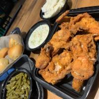 Broasted Chicken Family Meal · 8 pieces of our famous fried chicken, 4 servings of mashed potatoes with country gravy, gree...