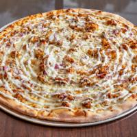 BBQ Chicken Pizza · BBQ grilled chicken, onions and tomatoes.