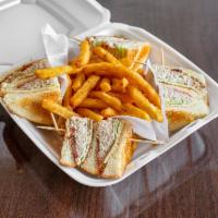 Tuna Club · Your choice of wheat or white bread. All Clubs come with French fries, Lettuce, Tomato, Baco...