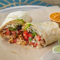 Burrito · Large warm flour tortilla filled with savory and/or spicy proteins and toppings of your choi...