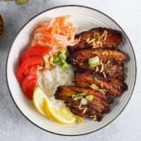 Pork Belly Combo · Fresh Pork Belly marinated in our secret Asian flavored marinade and spices, grilled to perf...