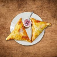 Samosa Factory · Crispy turnover stuffed with tender vegetables seasoned with Indian spices with a side of mi...