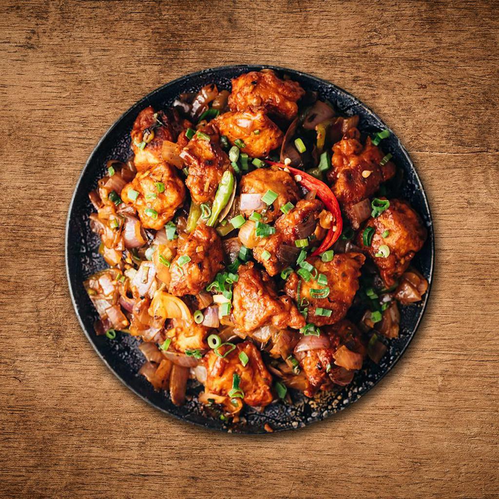 Chili Chicken · Well marinated boneless chicken with Indian spices and sautÃ©ed with Indo-Chinese chilli sauce.
