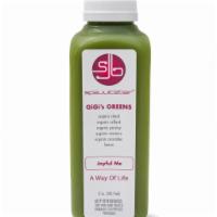 17 oz. Gigi's Green Juice · organic cucumber, organic spinach, organic parsley, organic chard, and lemon.