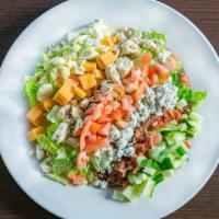 Cobb Salad · bacon, blue cheese, marinated chicken, cheddar cheese, cucumber, tomato, hard boiled egg